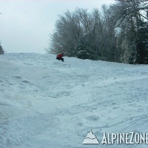Deep snow and bumps on Bear Den Ledges