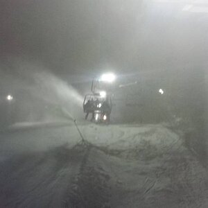 Wachusett snowmaking under Polar Express