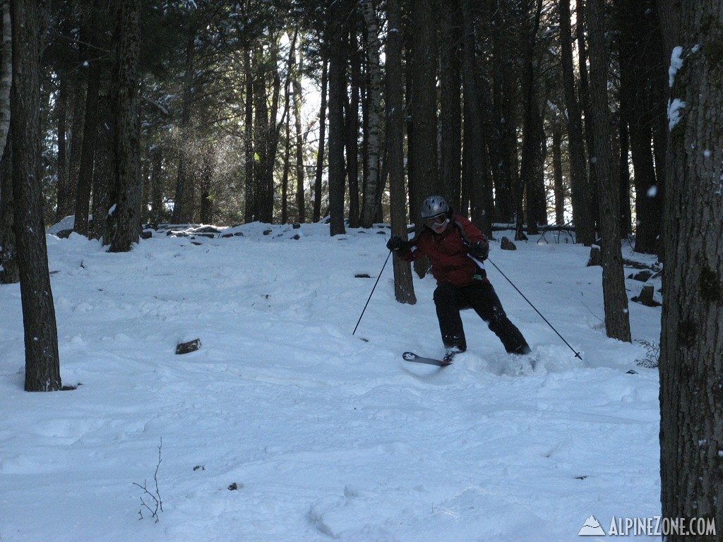 Dave on one ski on Beast