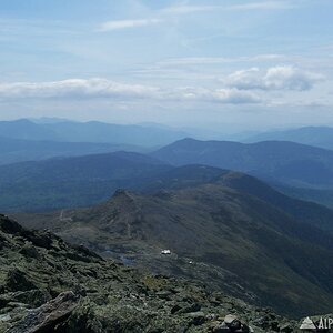 Monroe & LOC Huts from Crawford Path near the top of Mt. Washington