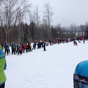 Longest lift line of the day.