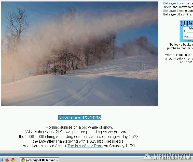 Belleayre Pic of Day November 19, 2008 Screen Cap