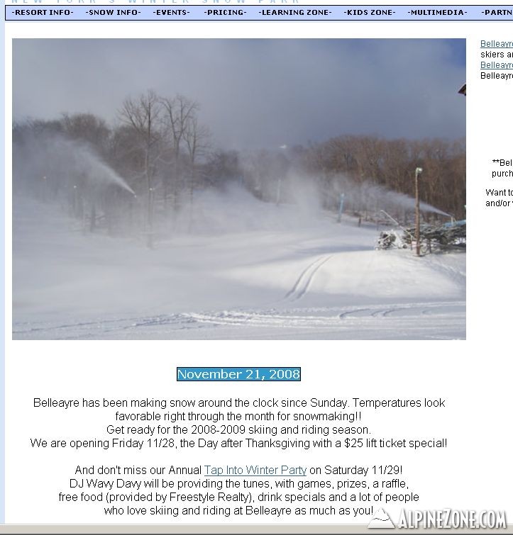 Belleayre Pic of Day screen cap November 21, 2008