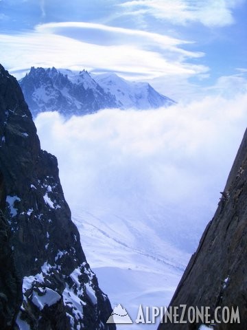 Cliffs, clouds, Mont Blanc