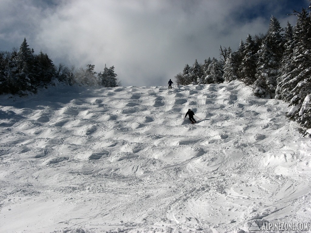 Joe (front skier) in the Catamount Bowl