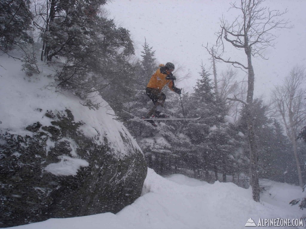 Rock drop into pow