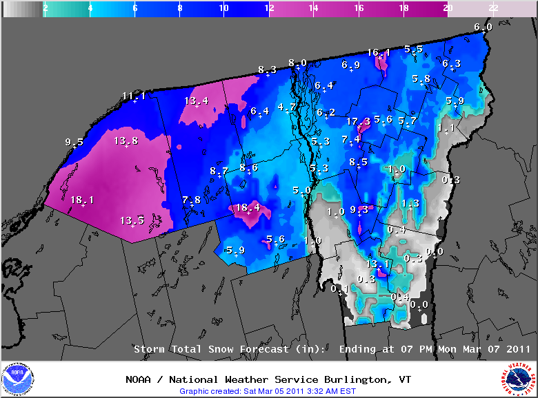 Snow totals