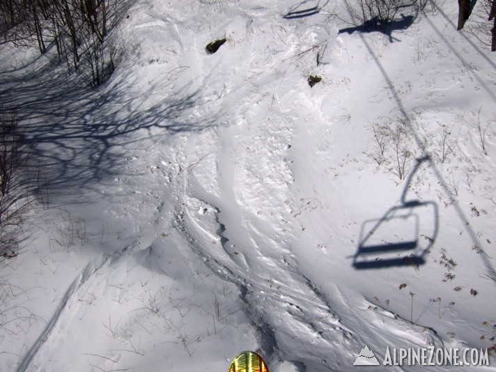 Tracks in the lift line